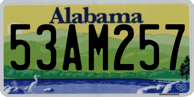 AL license plate 53AM257