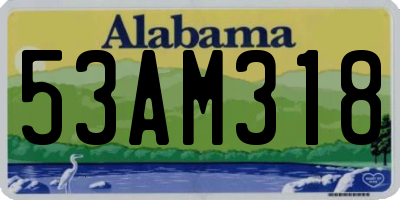 AL license plate 53AM318