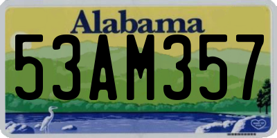 AL license plate 53AM357
