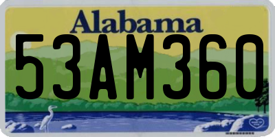 AL license plate 53AM360