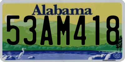 AL license plate 53AM418