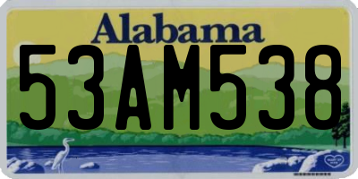 AL license plate 53AM538