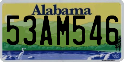AL license plate 53AM546