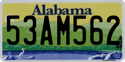 AL license plate 53AM562