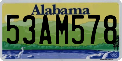 AL license plate 53AM578