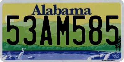 AL license plate 53AM585