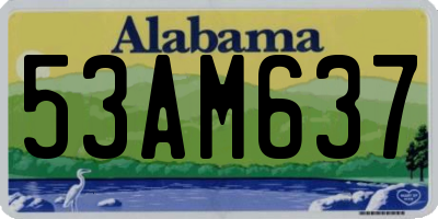 AL license plate 53AM637