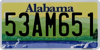 AL license plate 53AM651