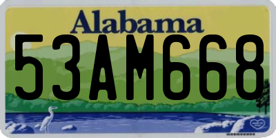 AL license plate 53AM668