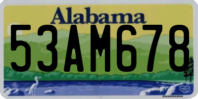 AL license plate 53AM678