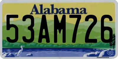 AL license plate 53AM726