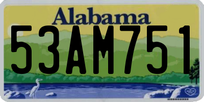 AL license plate 53AM751