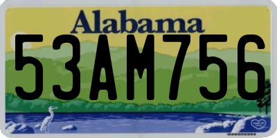 AL license plate 53AM756