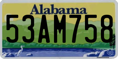 AL license plate 53AM758