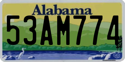 AL license plate 53AM774