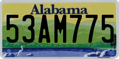 AL license plate 53AM775