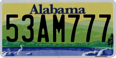 AL license plate 53AM777