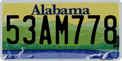 AL license plate 53AM778