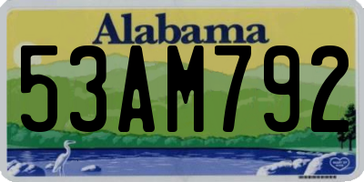 AL license plate 53AM792