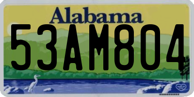 AL license plate 53AM804