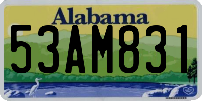 AL license plate 53AM831