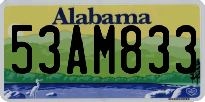 AL license plate 53AM833