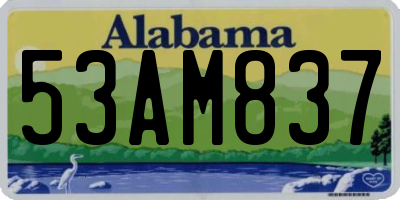 AL license plate 53AM837