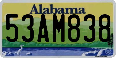 AL license plate 53AM838