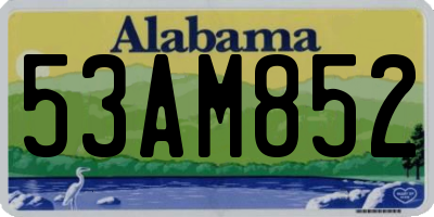 AL license plate 53AM852