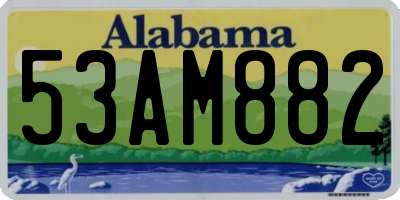AL license plate 53AM882