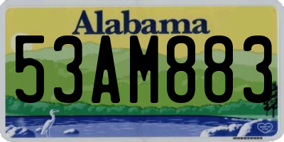 AL license plate 53AM883