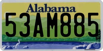 AL license plate 53AM885