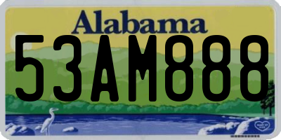 AL license plate 53AM888