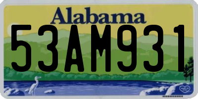 AL license plate 53AM931
