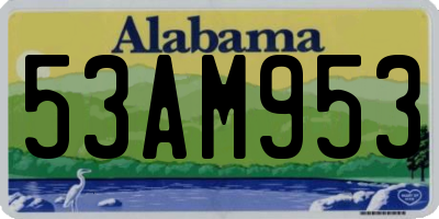 AL license plate 53AM953