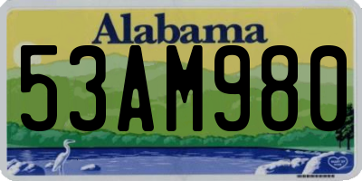 AL license plate 53AM980