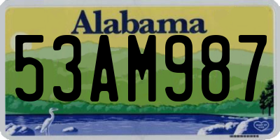 AL license plate 53AM987