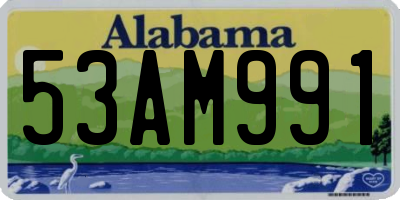 AL license plate 53AM991