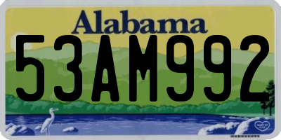 AL license plate 53AM992