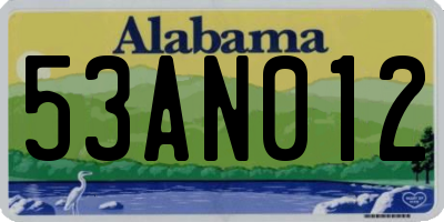AL license plate 53AN012