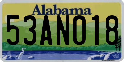 AL license plate 53AN018