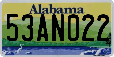 AL license plate 53AN022