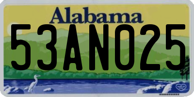 AL license plate 53AN025