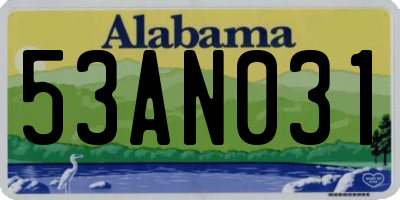 AL license plate 53AN031