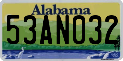 AL license plate 53AN032