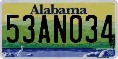 AL license plate 53AN034