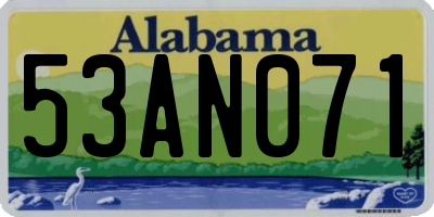 AL license plate 53AN071