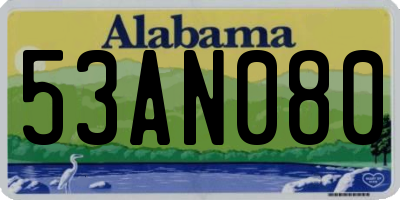 AL license plate 53AN080