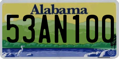 AL license plate 53AN100