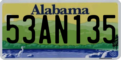 AL license plate 53AN135